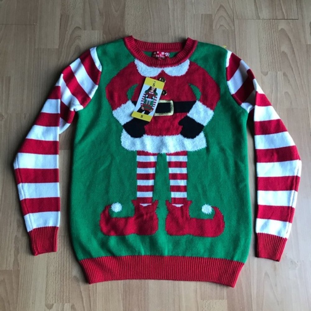 Christmas Mrs Elf. Sweater size small.